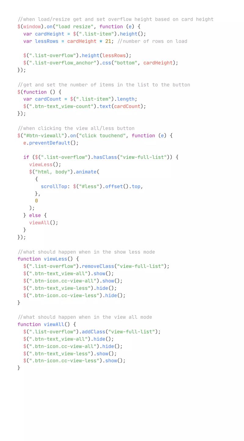 View All or Show Less List Pagination