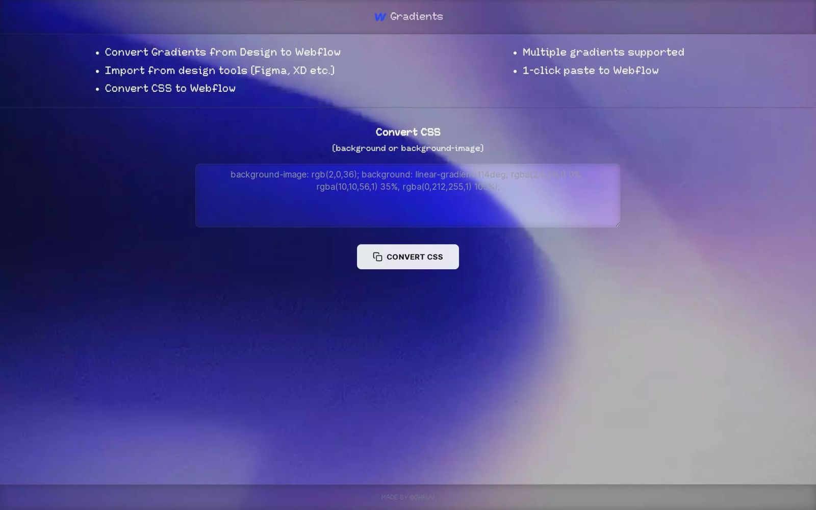 Convert Gradient CSS to Webflow