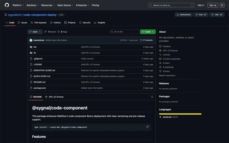Webflow Code Component Deploy