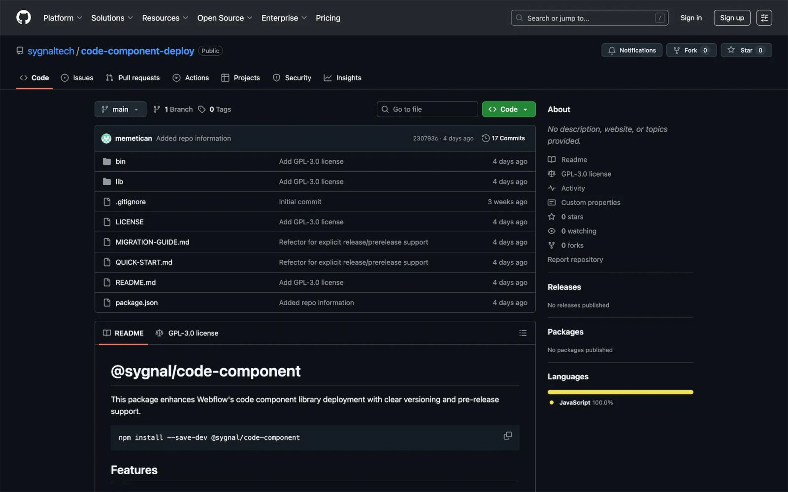 Webflow Code Component Deploy