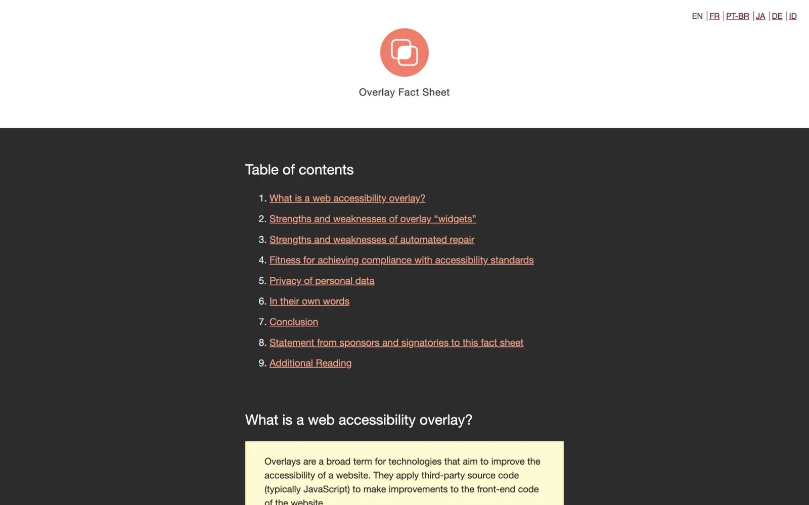 Overlay Fact Sheet