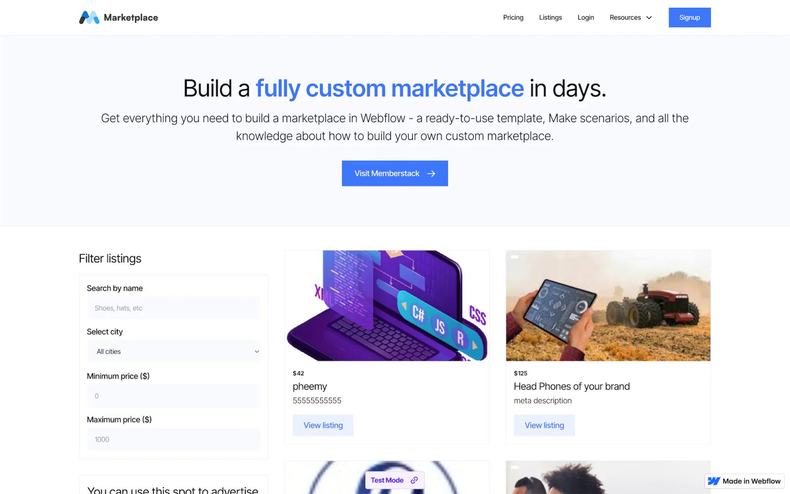 Local Marketplace Template