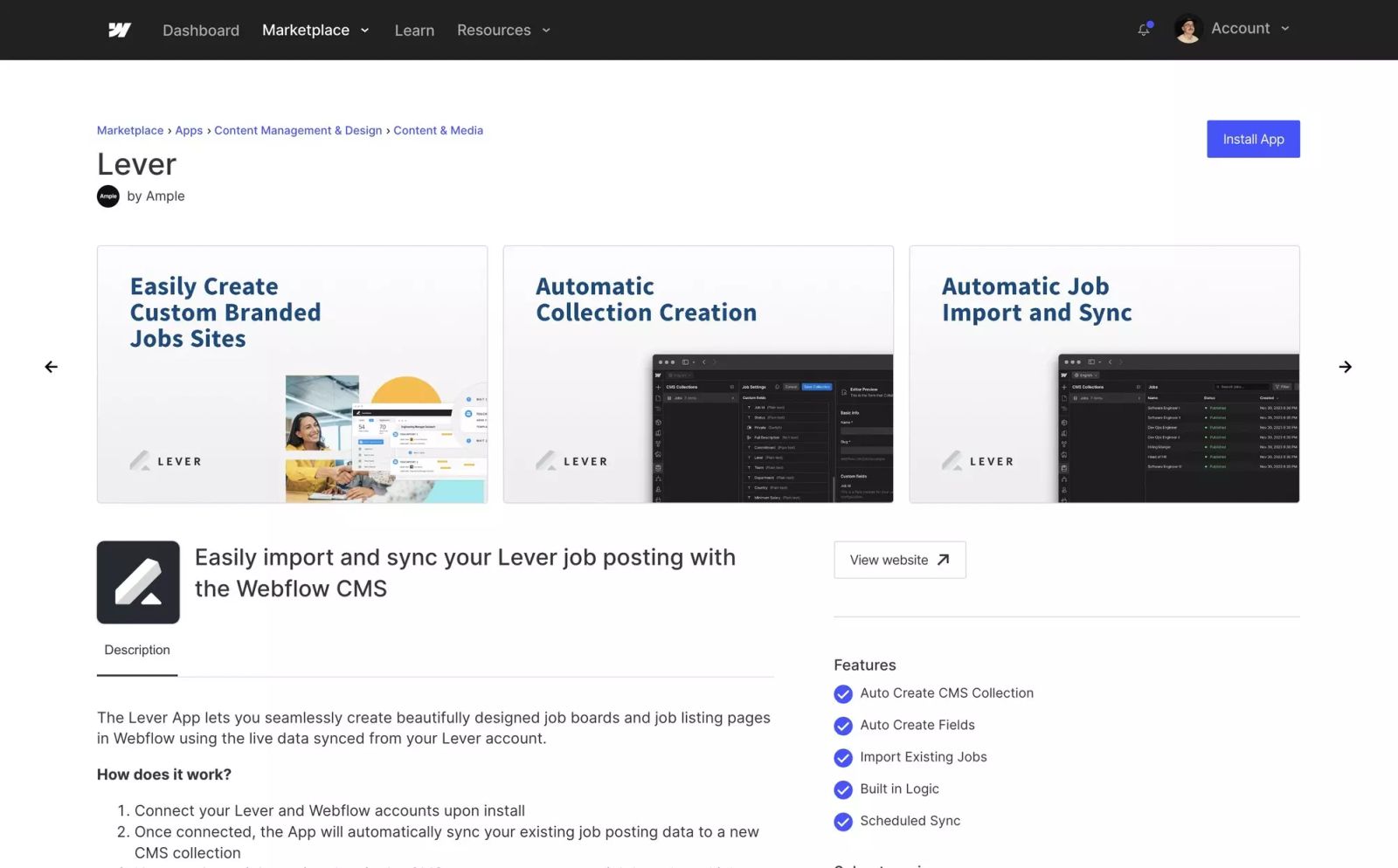 Lever & Webflow Integration
