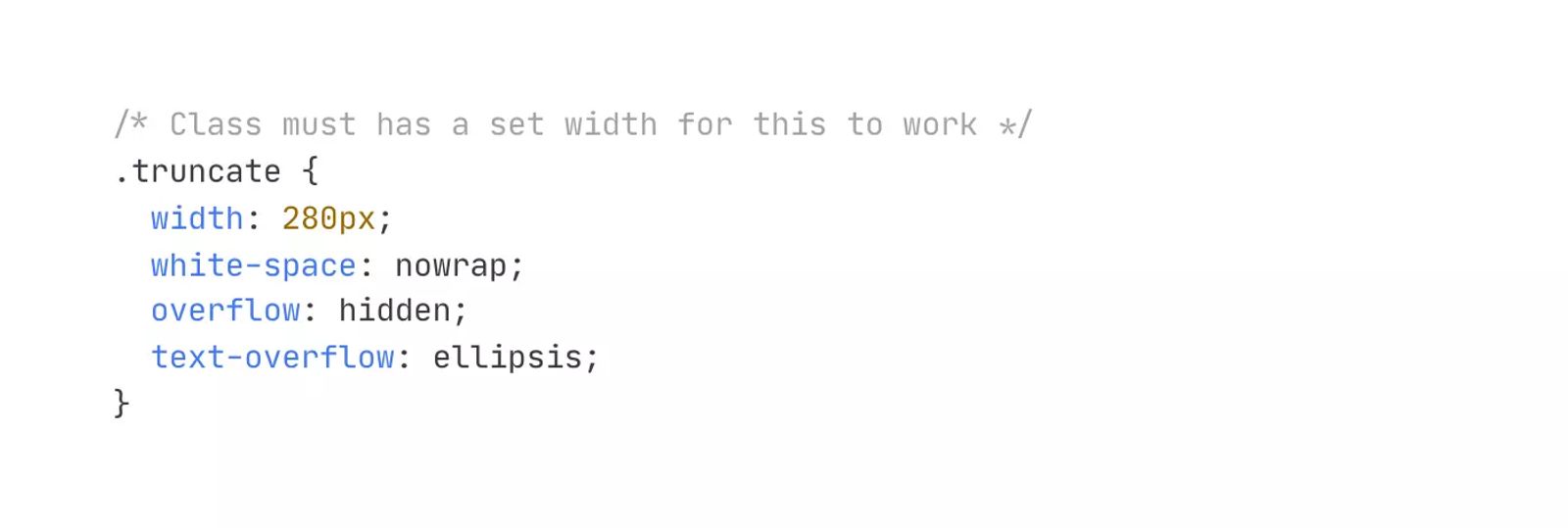 Single Line Truncate