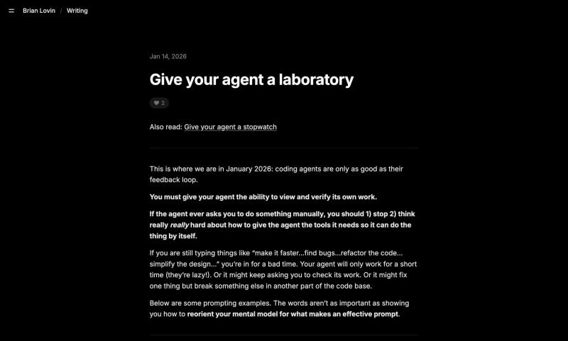 Give your agent a laboratory