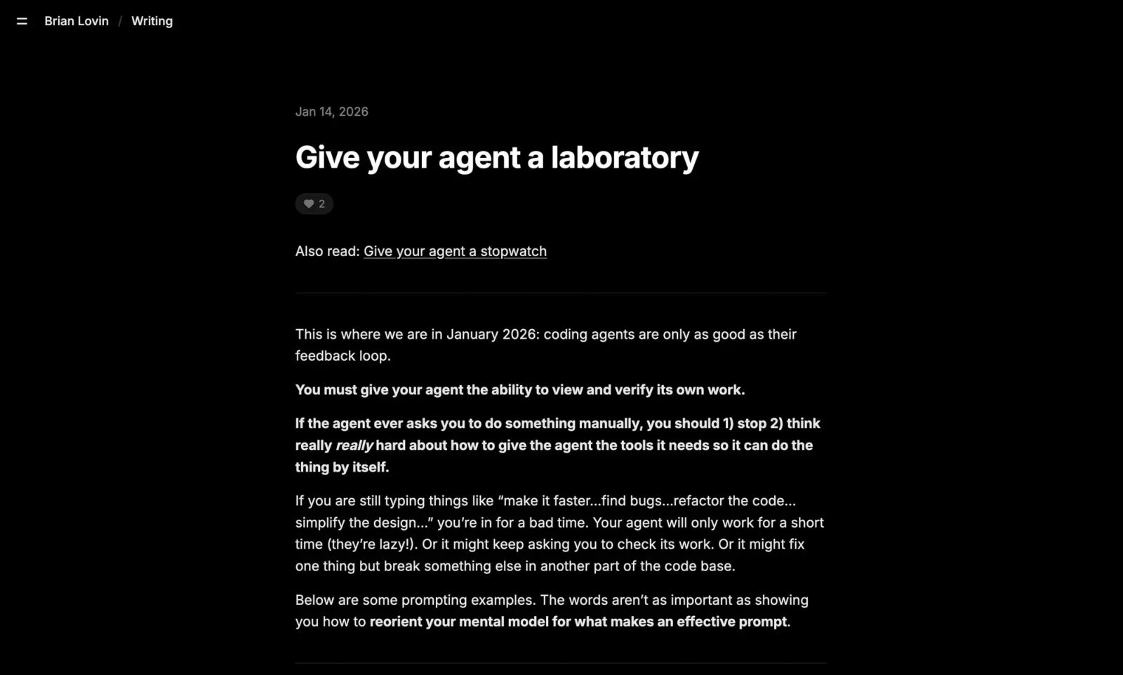 Give your agent a laboratory