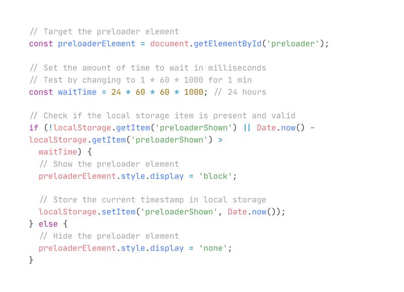 Show a Preloader Only Once Per Day