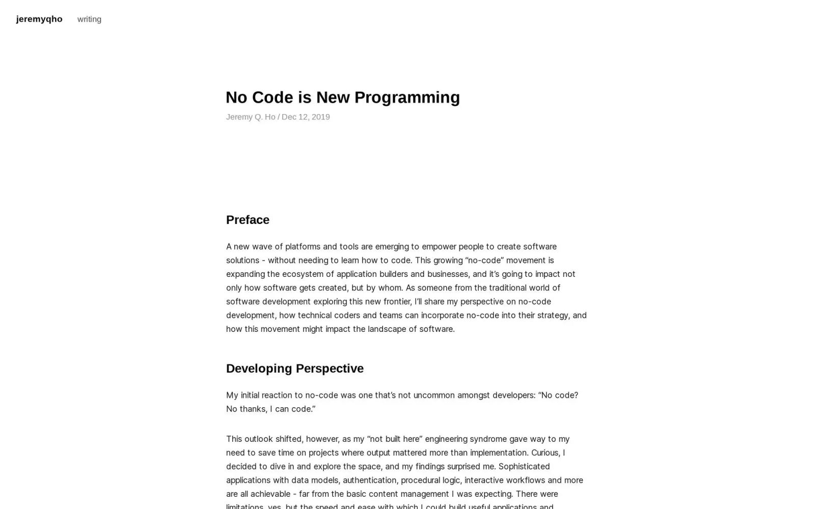 No Code is New Programming