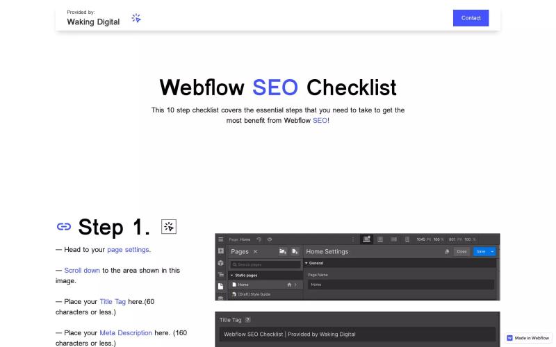 Webflow SEO Checklist