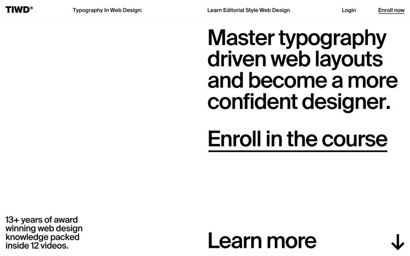Typography in web design course