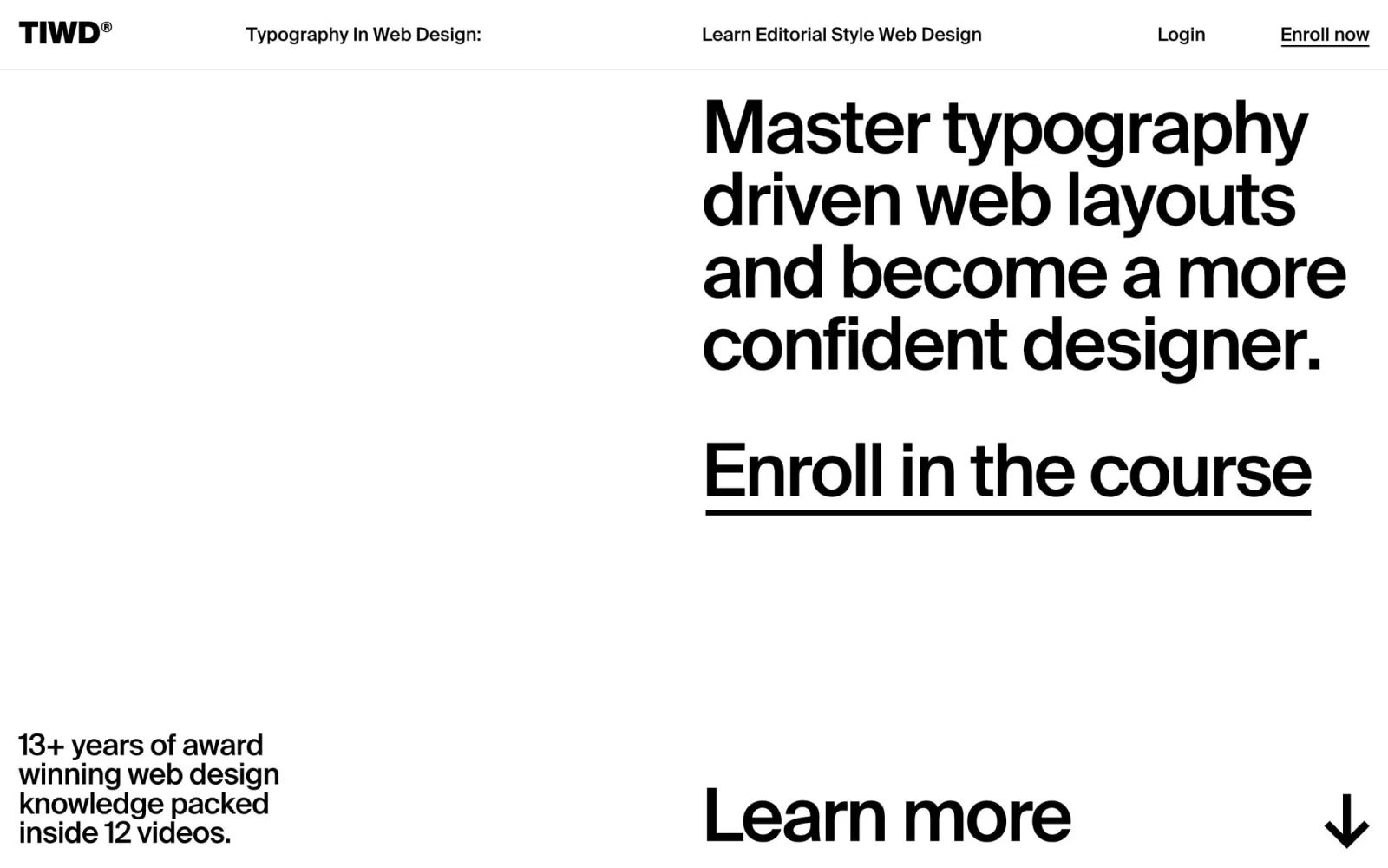 Typography in web design course