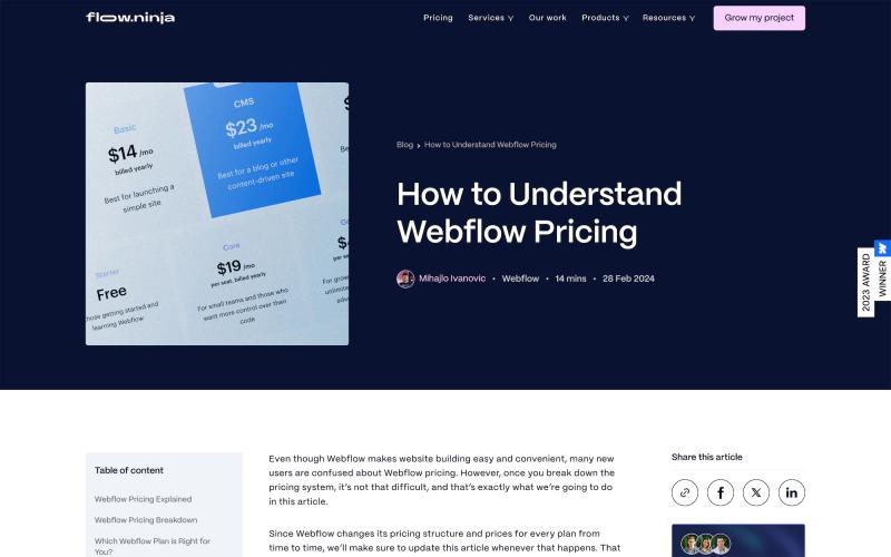 How to Understand Webflow Pricing