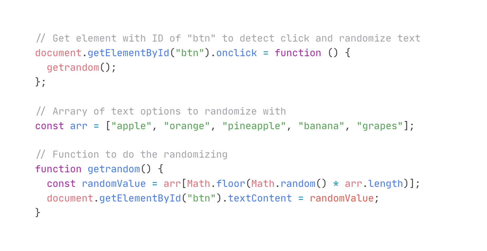 Randomize Button Text on Click