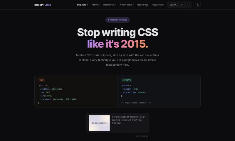 Modern CSS Code Snippets