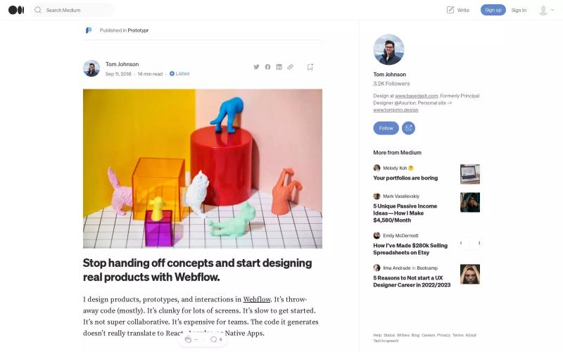 Stop handing off concepts and start designing real products with Webflow.