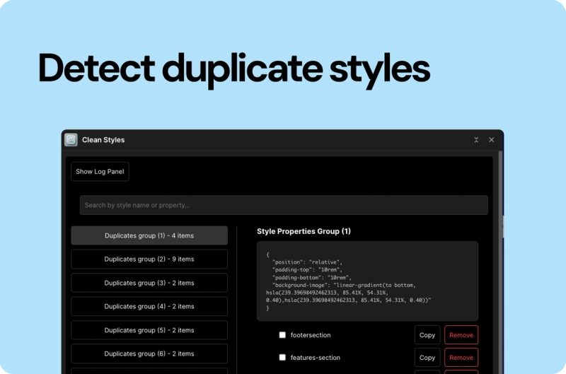 Clean Styles Webflow App