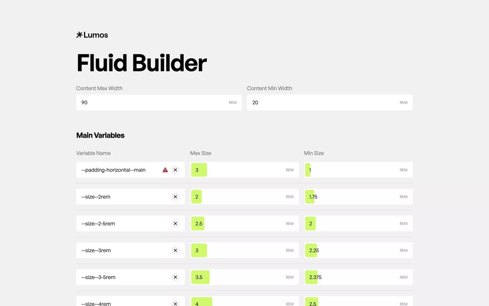 Lumos Fluid Builder