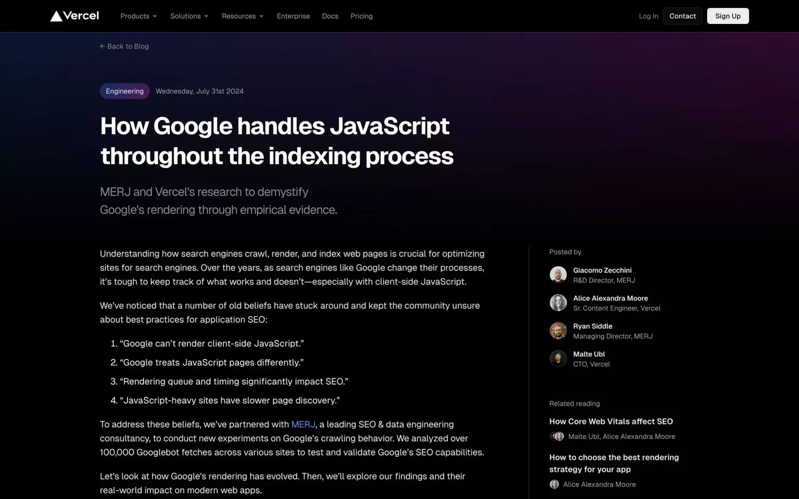 How Google handles JavaScript throughout the indexing process