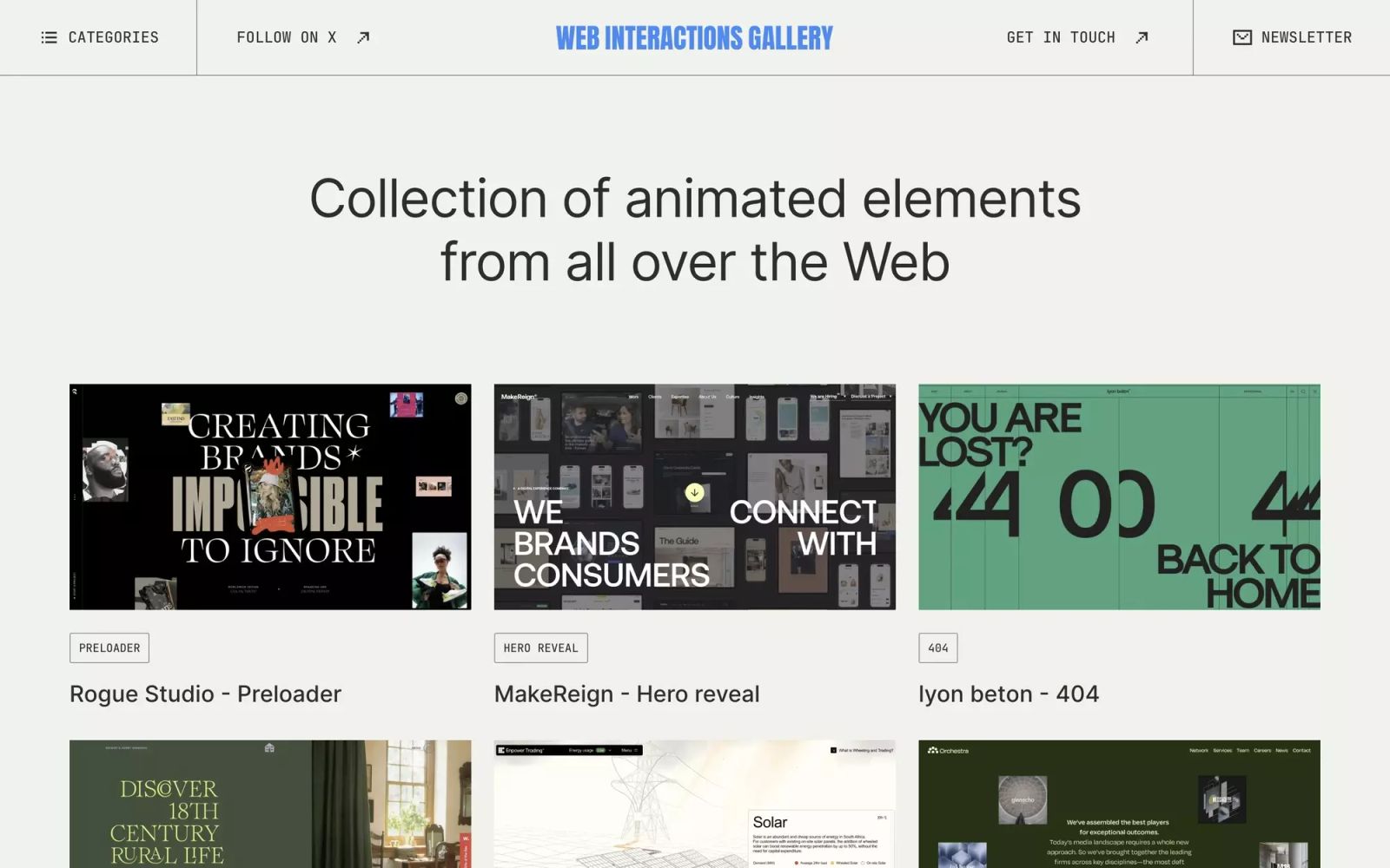 Web Interactions Gallery
