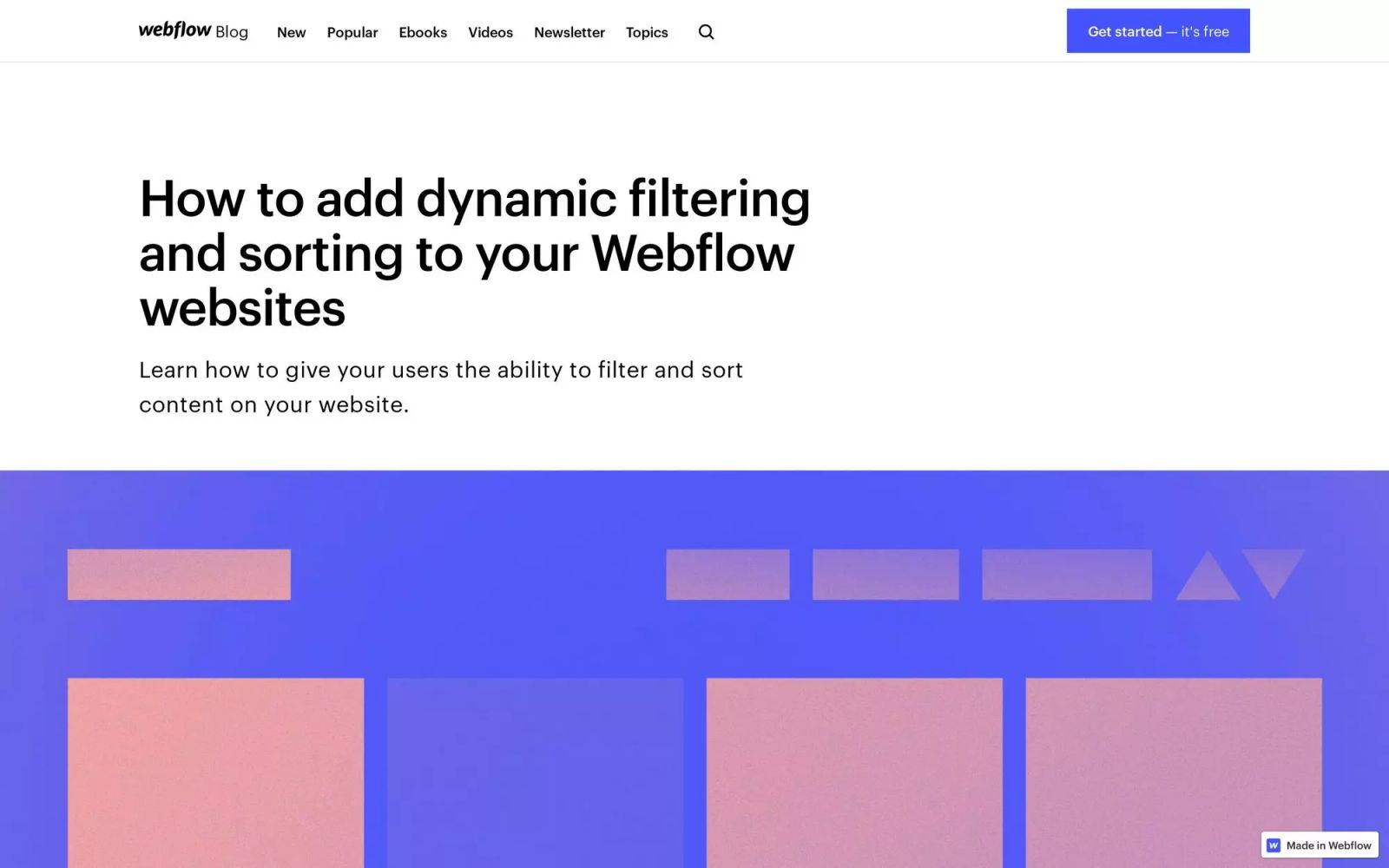 How to add dynamic filtering and sorting to your Webflow websites