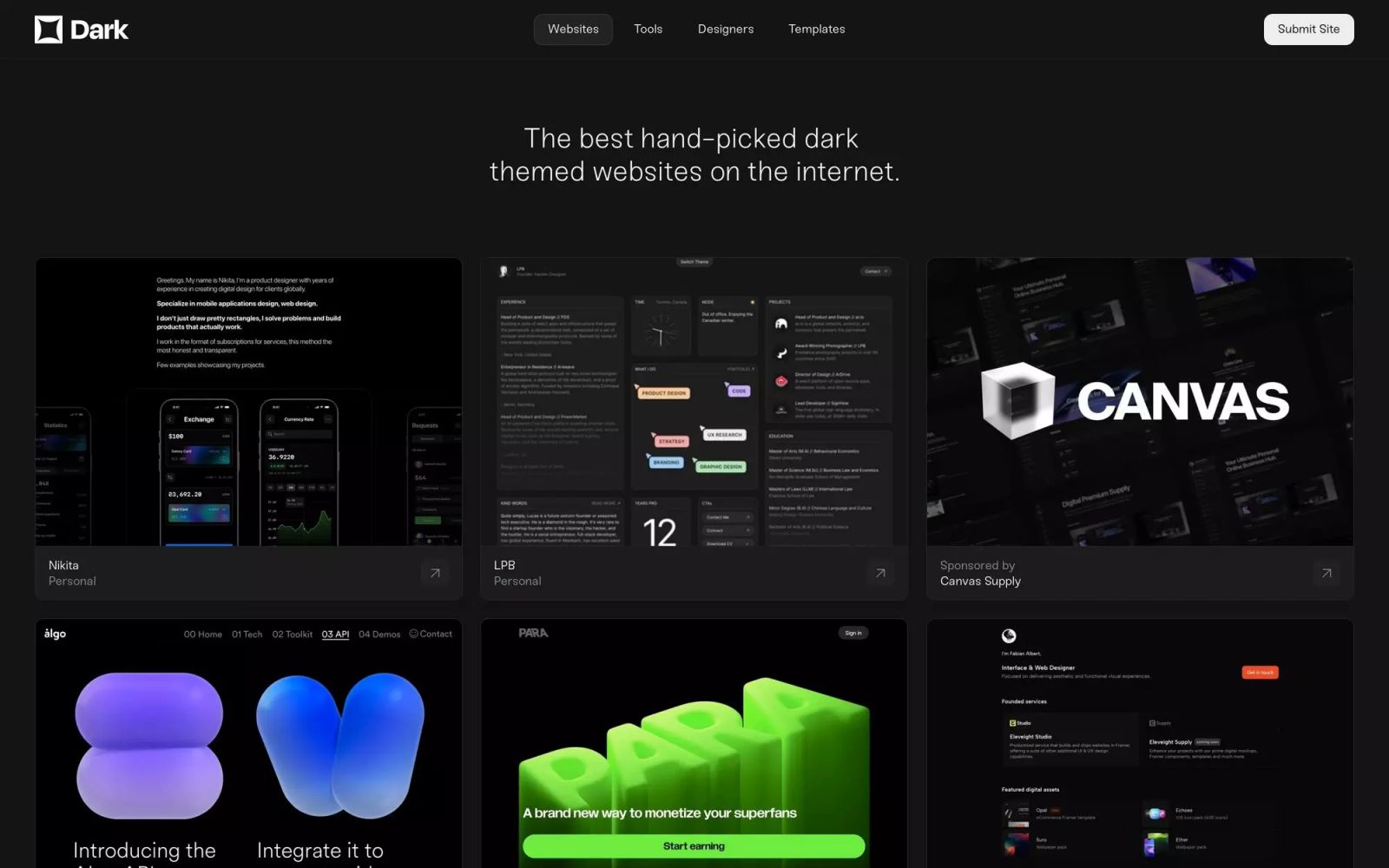 Dark Themed Web Design Inspiration
