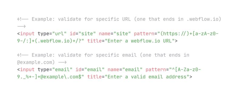 Validate HTML Inputs w/ Pattern Attribute