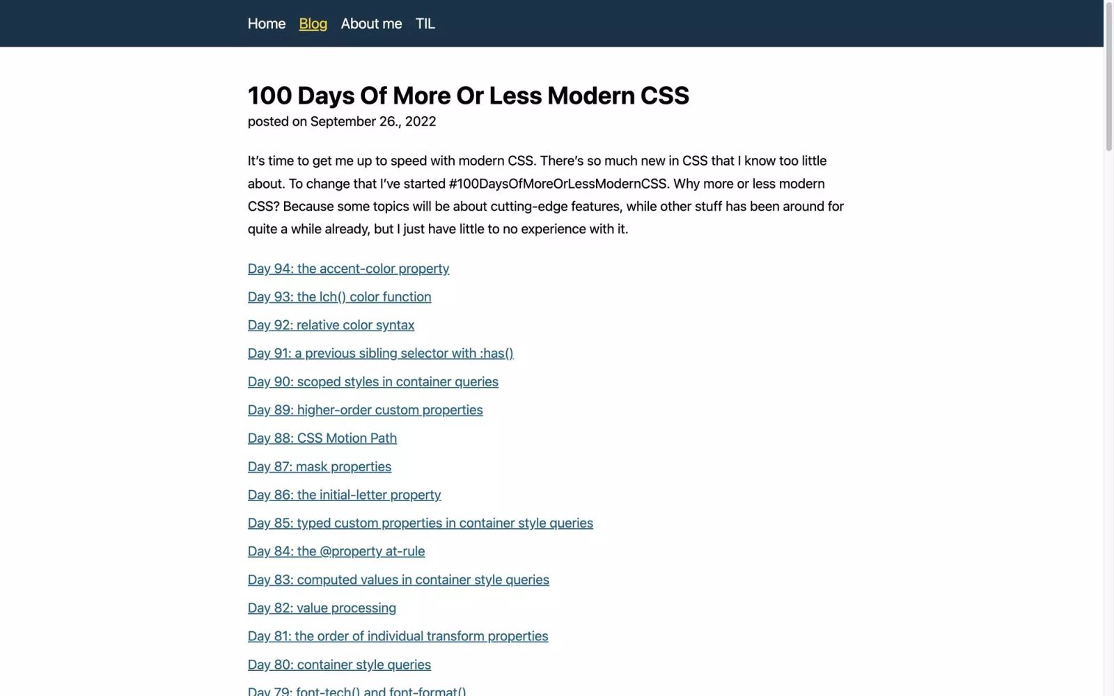 100 Days Of More Or Less Modern CSS