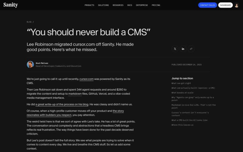 “You should never build a CMS”