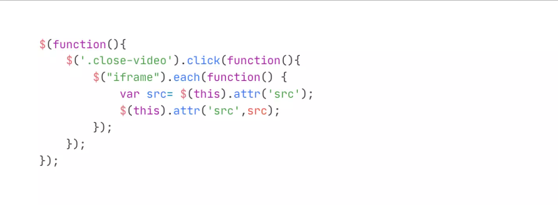 Pause/Reset Video Embed on Click