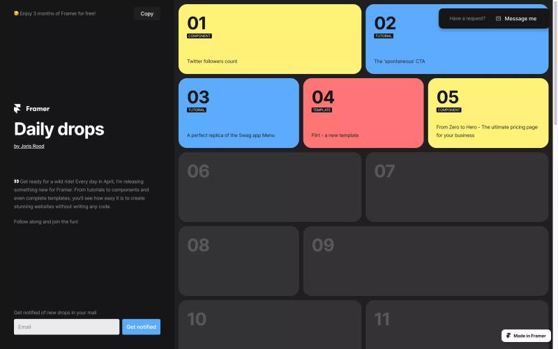 Framer Daily Drops