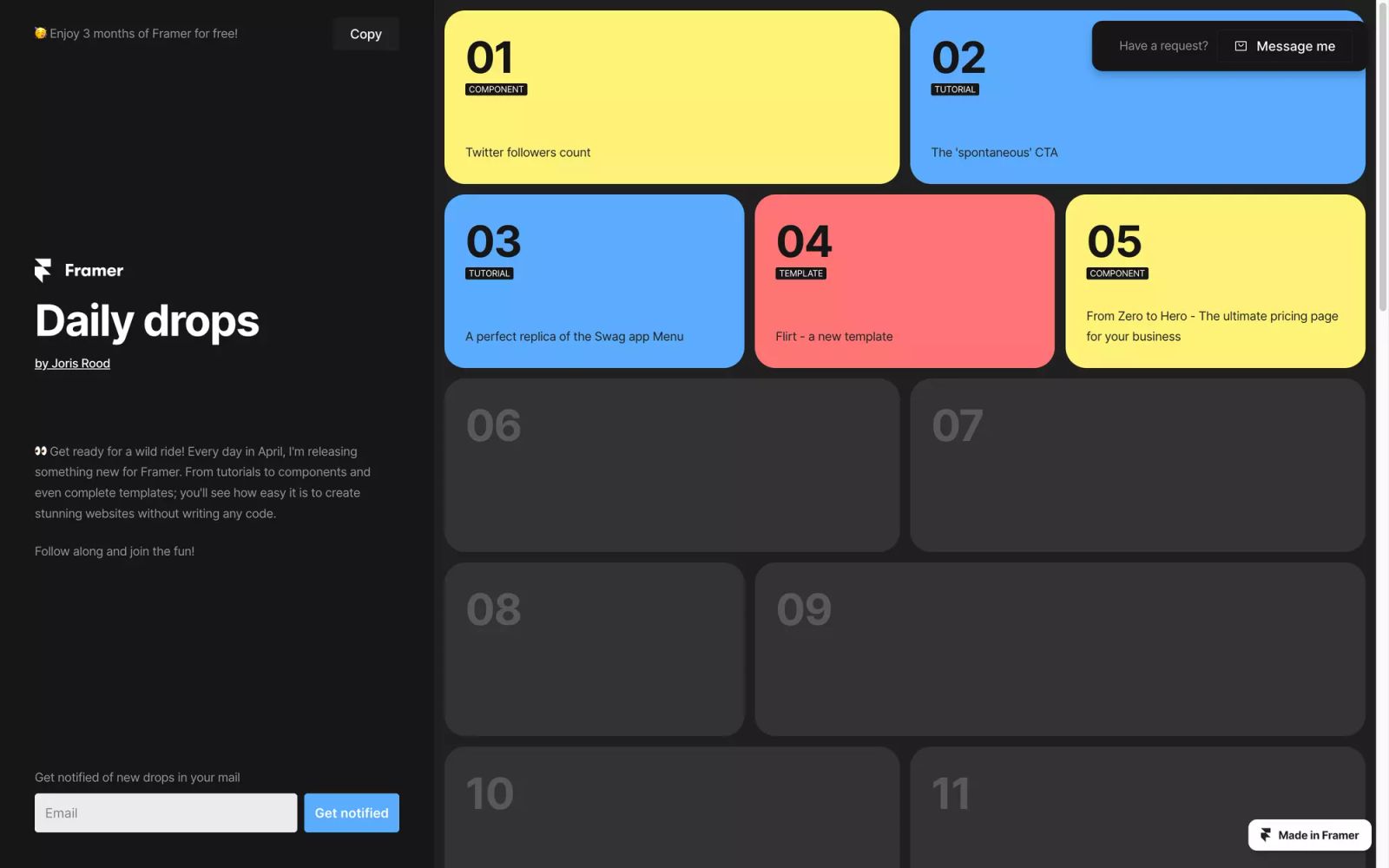 Framer Daily Drops