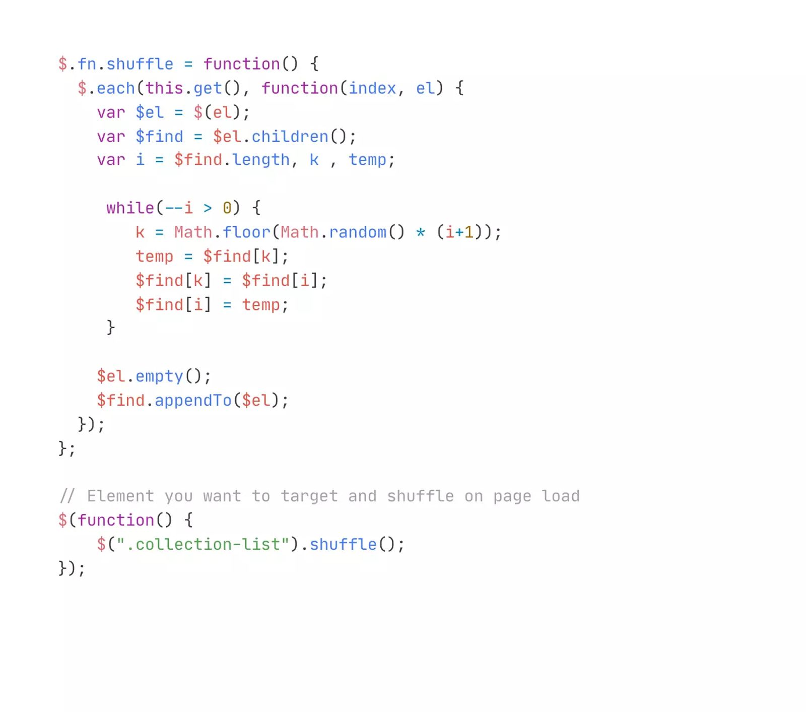 Random Shuffle Sort CMS Items