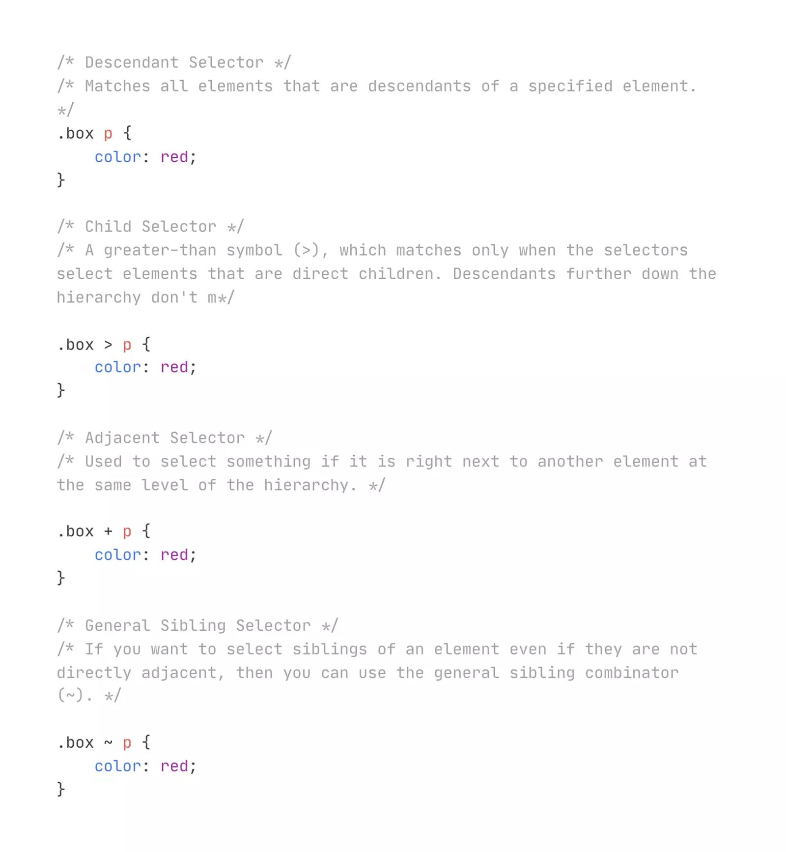 CSS Combinators