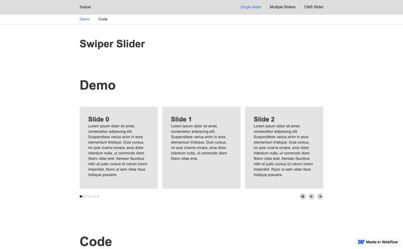 Autoplaying Swiper Slider