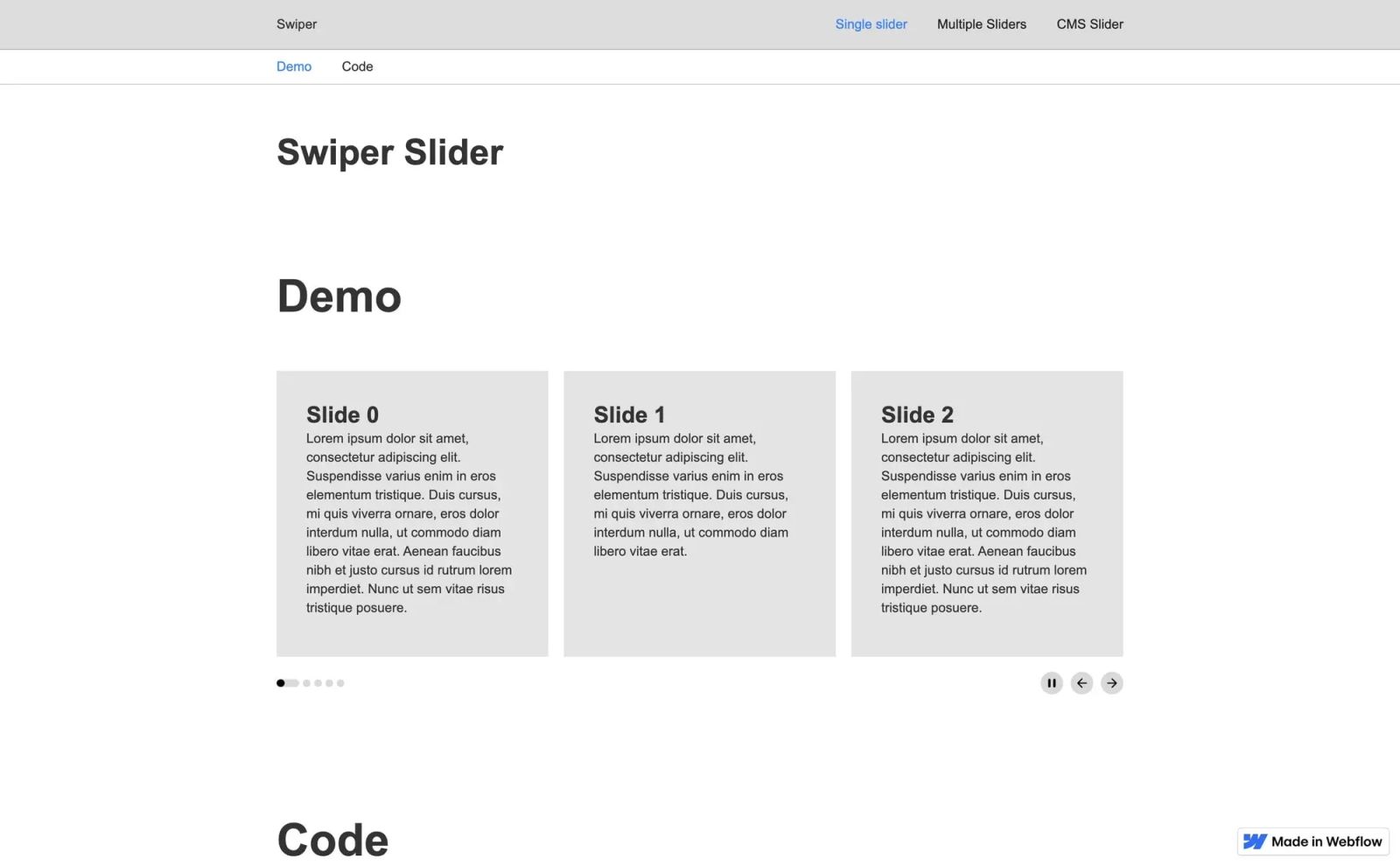 Autoplaying Swiper Slider