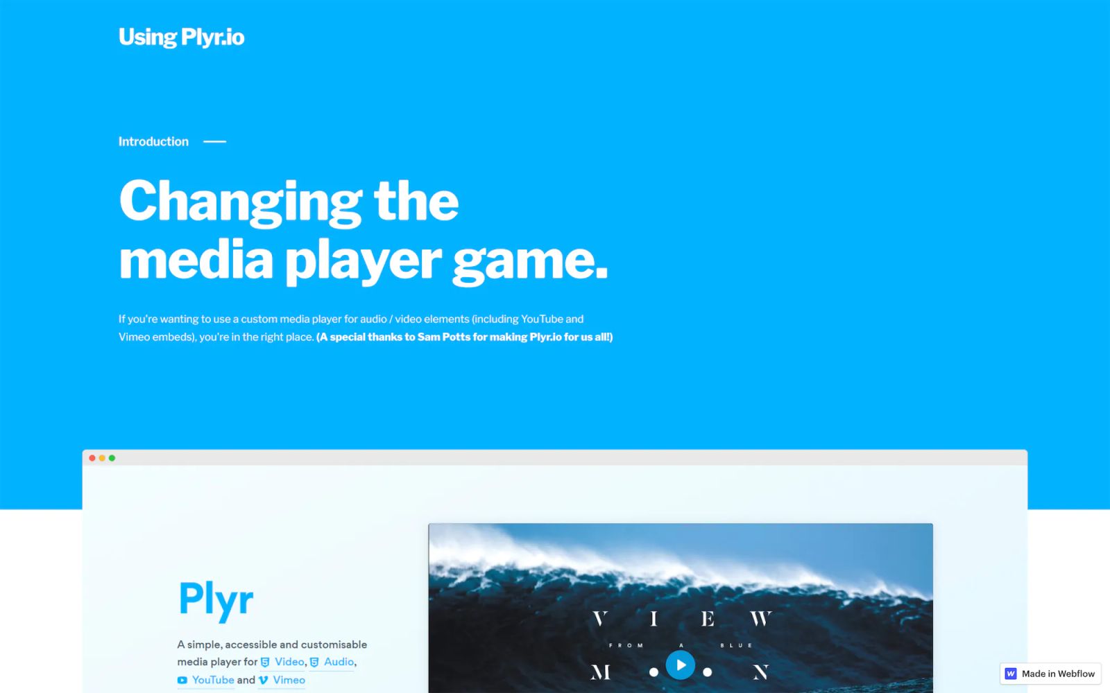 Custom Media Player Integration with Plyr.io