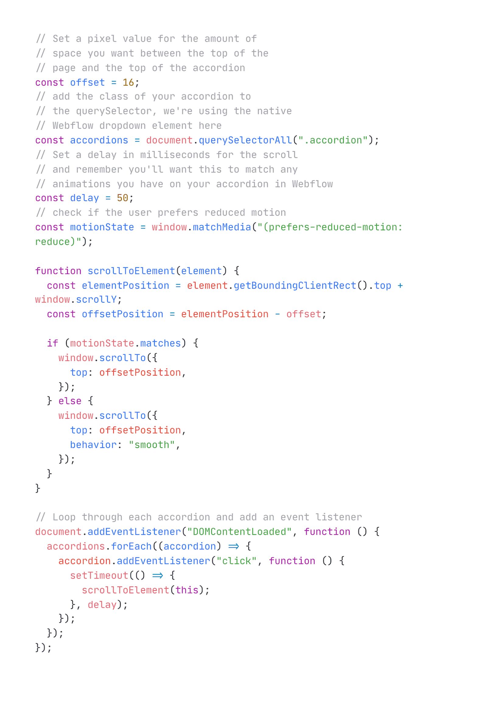 Scroll to accordion on open
