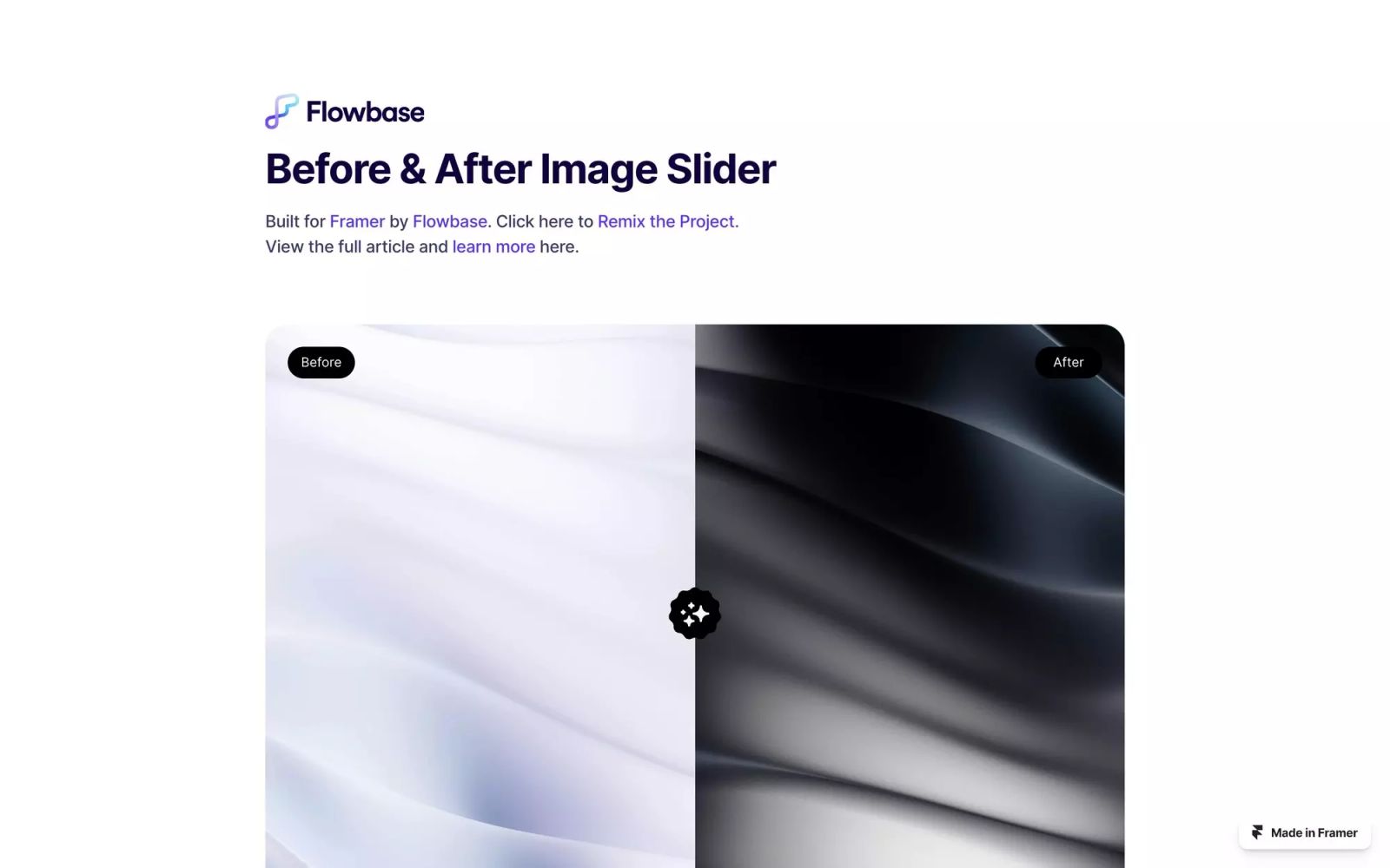 Before & After Image Slider for Framer