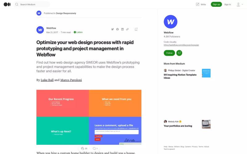 Optimize your web design process with rapid prototyping and project management in Webflow