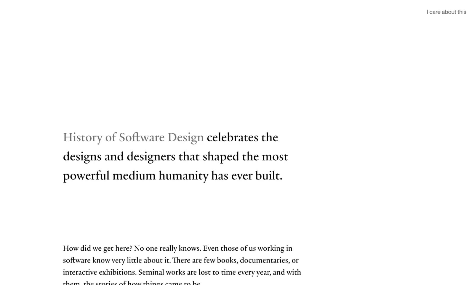 History of Software Design