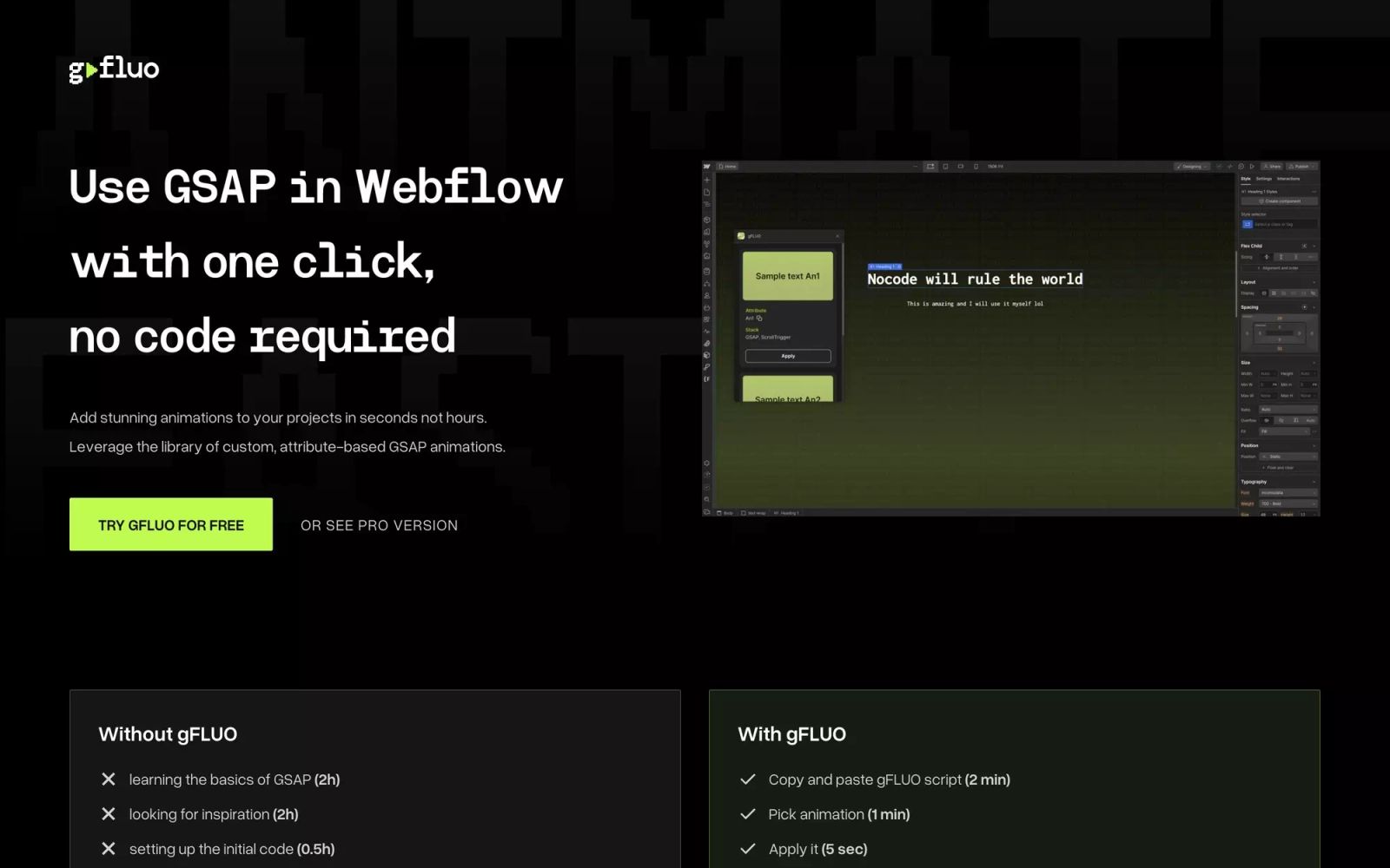 gfluo Webflow App