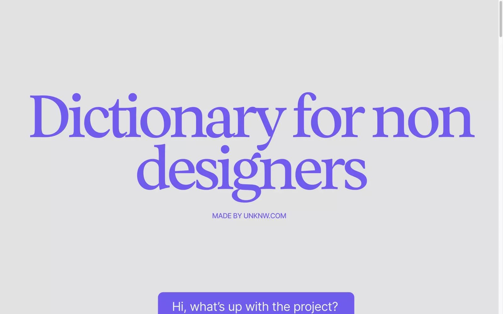 Dictionary for non designers