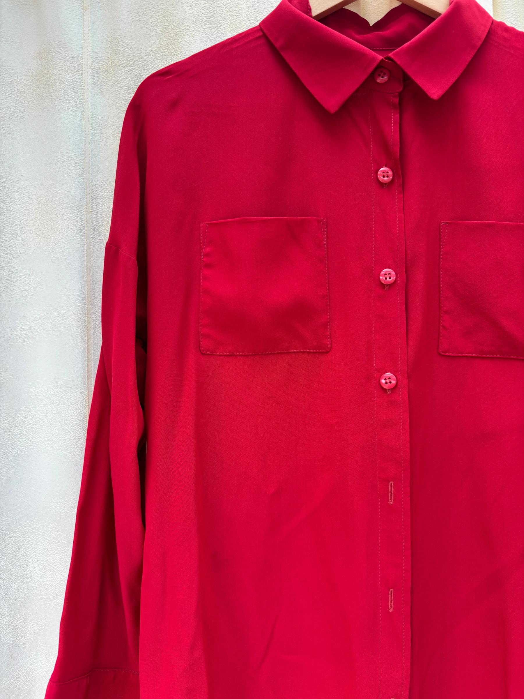 Wright shirt Red silk size Medium - Image 1