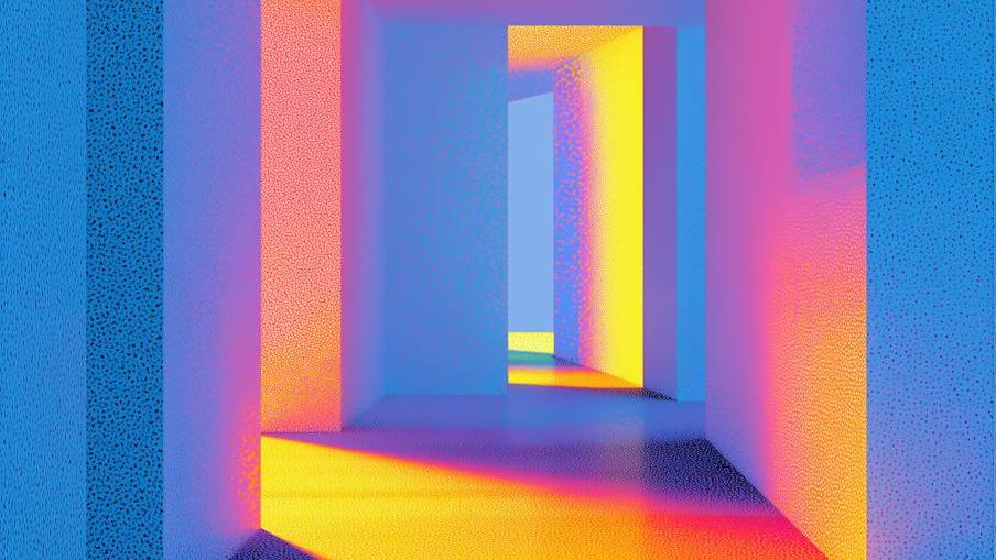 Light corridors illustration representing native experience marketing as a new era in communication