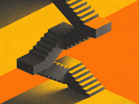 Abstract staircase illustration representing the steps to plan a multicultural communications campaign