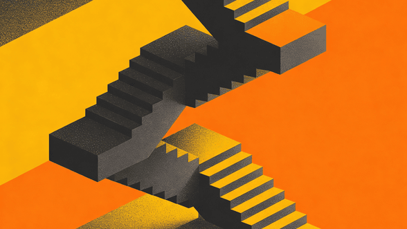 Abstract staircase illustration representing the steps to plan a multicultural communications campaign