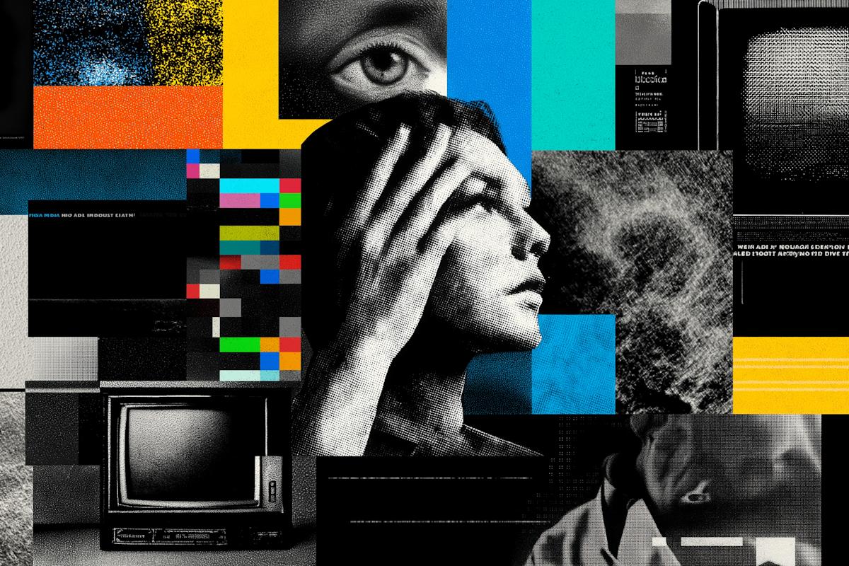 Retro collage illustration of a translator representing content writing tips for translation