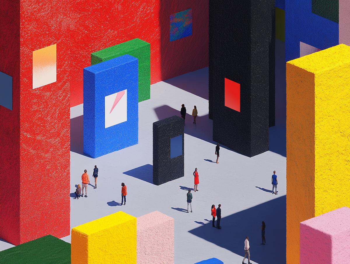 Abstract diverse people illustration representing the most common languages spoken in Australia