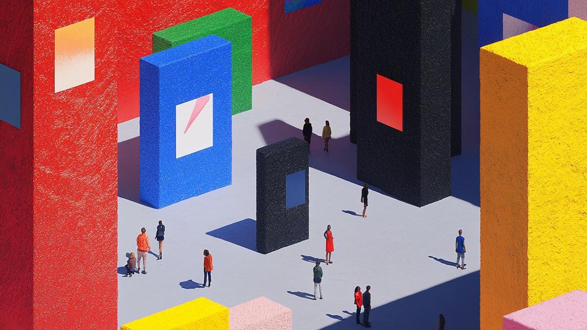 Abstract diverse people illustration representing the most common languages spoken in Australia