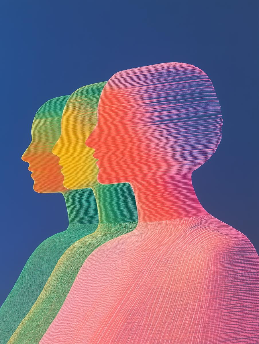 Colourful silhouettes of diverse people representing culturally and linguistically diverse communities in Australia